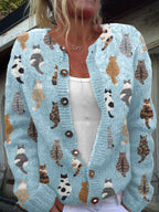 Charlotte™ | Cárdigan acogedor con estampado de gato