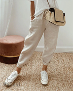 💕 ÚLTIMO DÍA - 50% DE DESCUENTO 💕 PANTALONES CASUALES DE ALGODÓN Y LINO PARA MUJER
