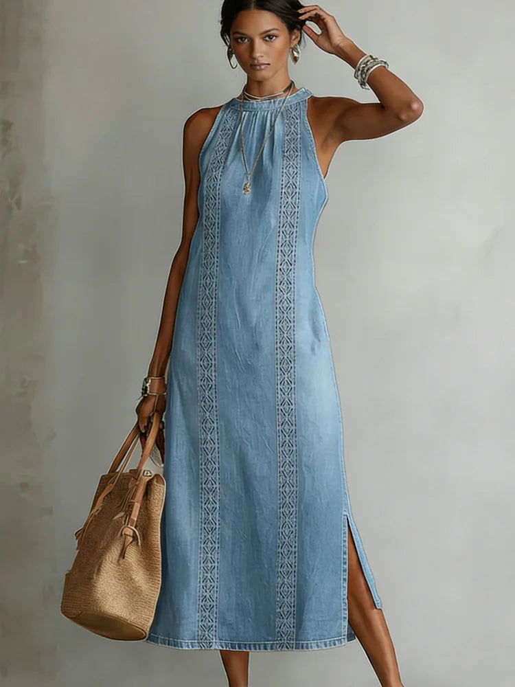 Julia | Vestido vaquero de encaje retro