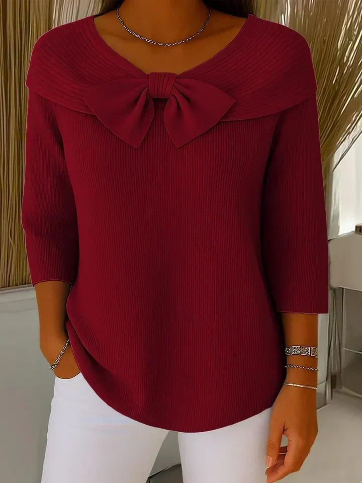 Tivella™ | Jersey con Lazo y Escote Redondo