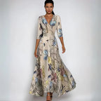 STELLA - VESTIDO LARGO CRUZADO FLORAL