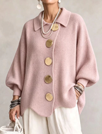 Isadora | Cárdigan Oversize con cuello y botones metálicos