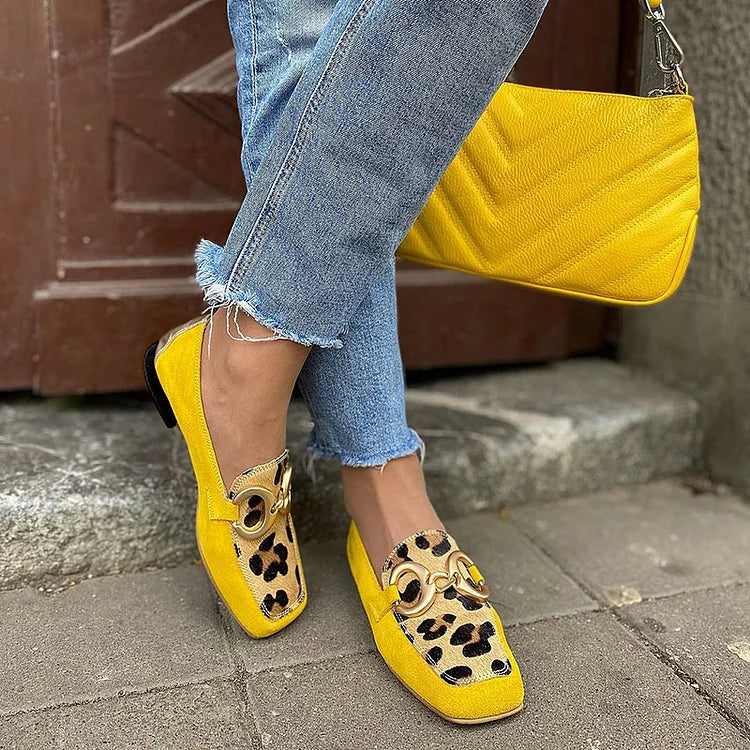 Poppy | Mocasines de Estampado Animal en Amarillo