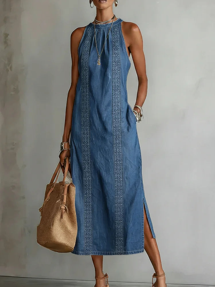 Julia | Vestido vaquero de encaje retro