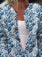 Tiverly™ | Cárdigan vintage con estampado floral y botones en la parte delantera