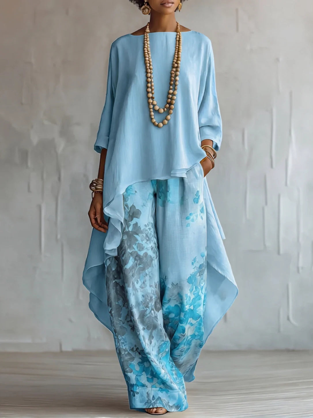 Ginevra | Conjunto Asimétrico Floral Fluido