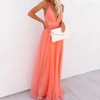 Ginevra | Vestido largo en color coral claro