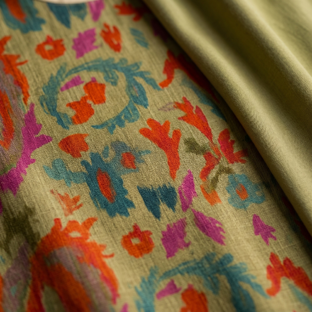 Aura | Vestido largo estampado con chaleco a juego