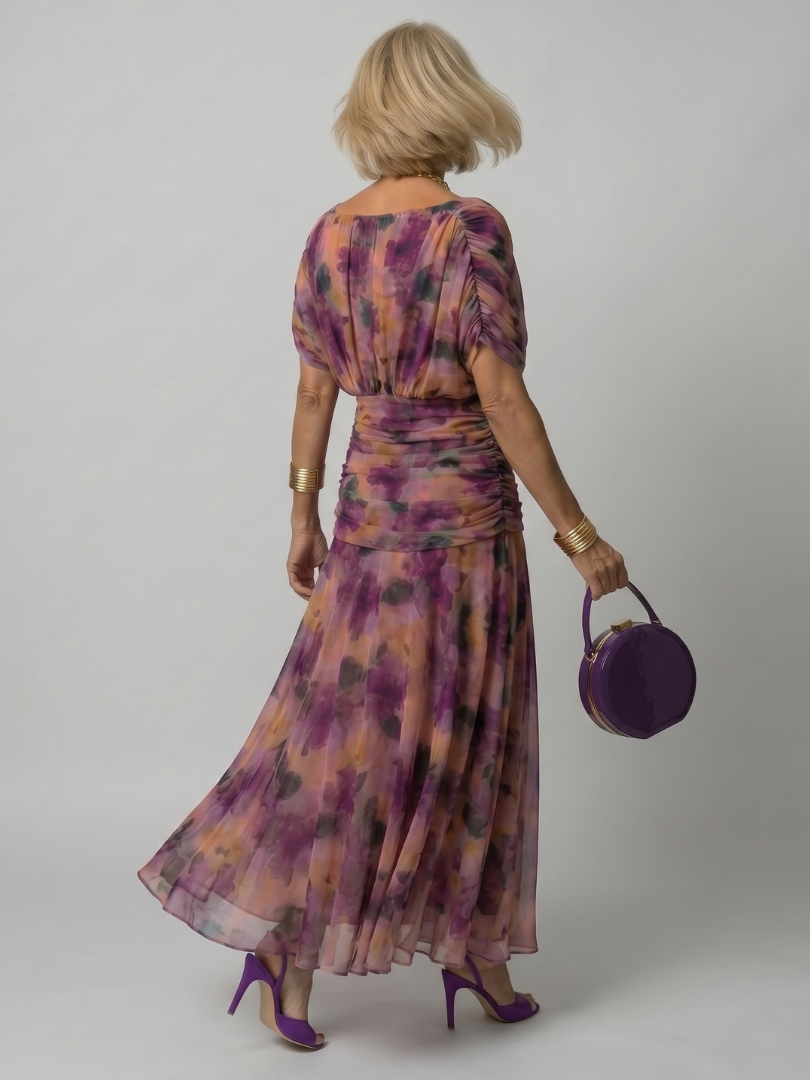 Calen | Vestido Midi Fluido de Hombros Descubiertos