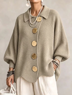 Isadora | Cárdigan Oversize con cuello y botones metálicos