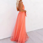 Ginevra | Vestido largo en color coral claro
