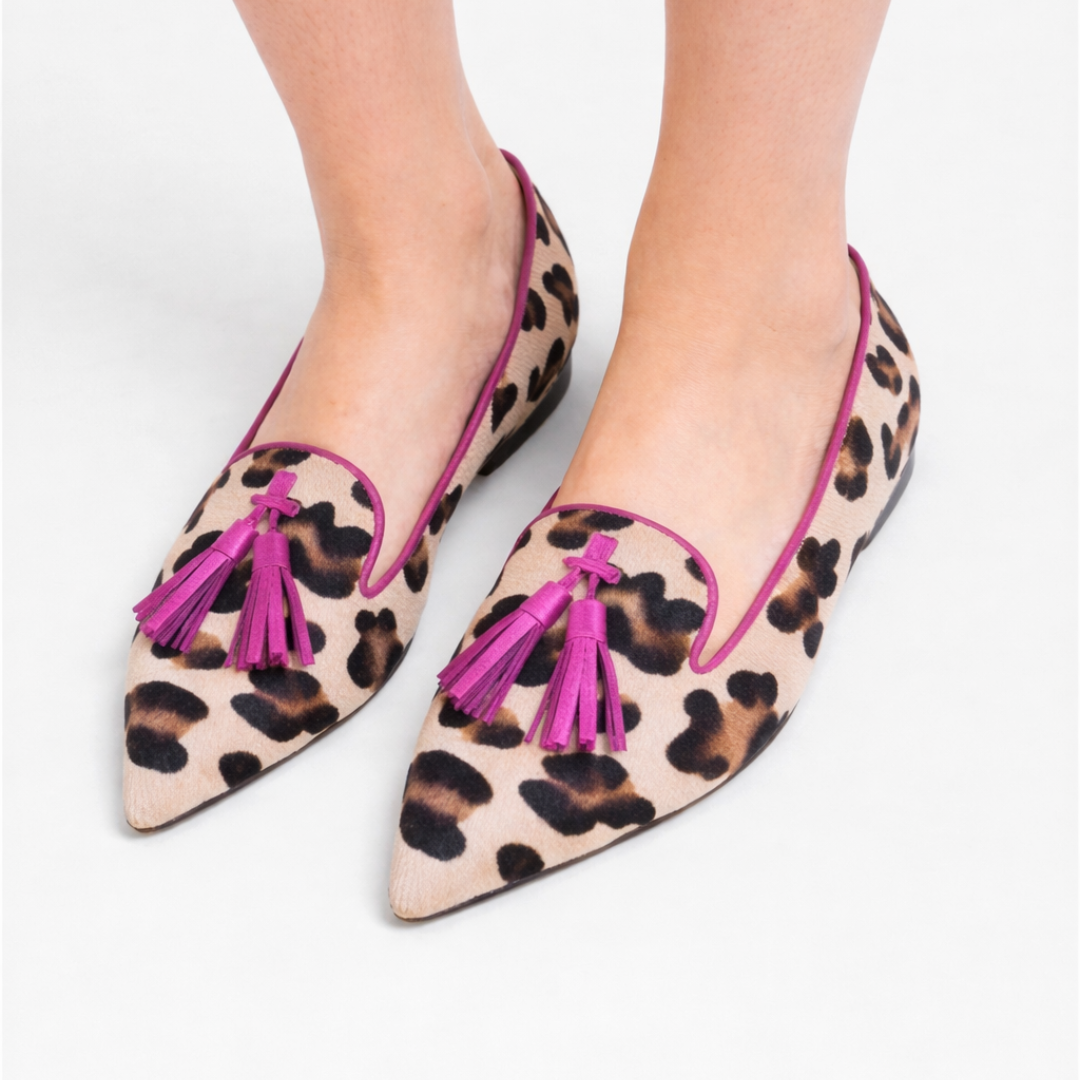 Elsie | Mocasines en Rosa y Dorado