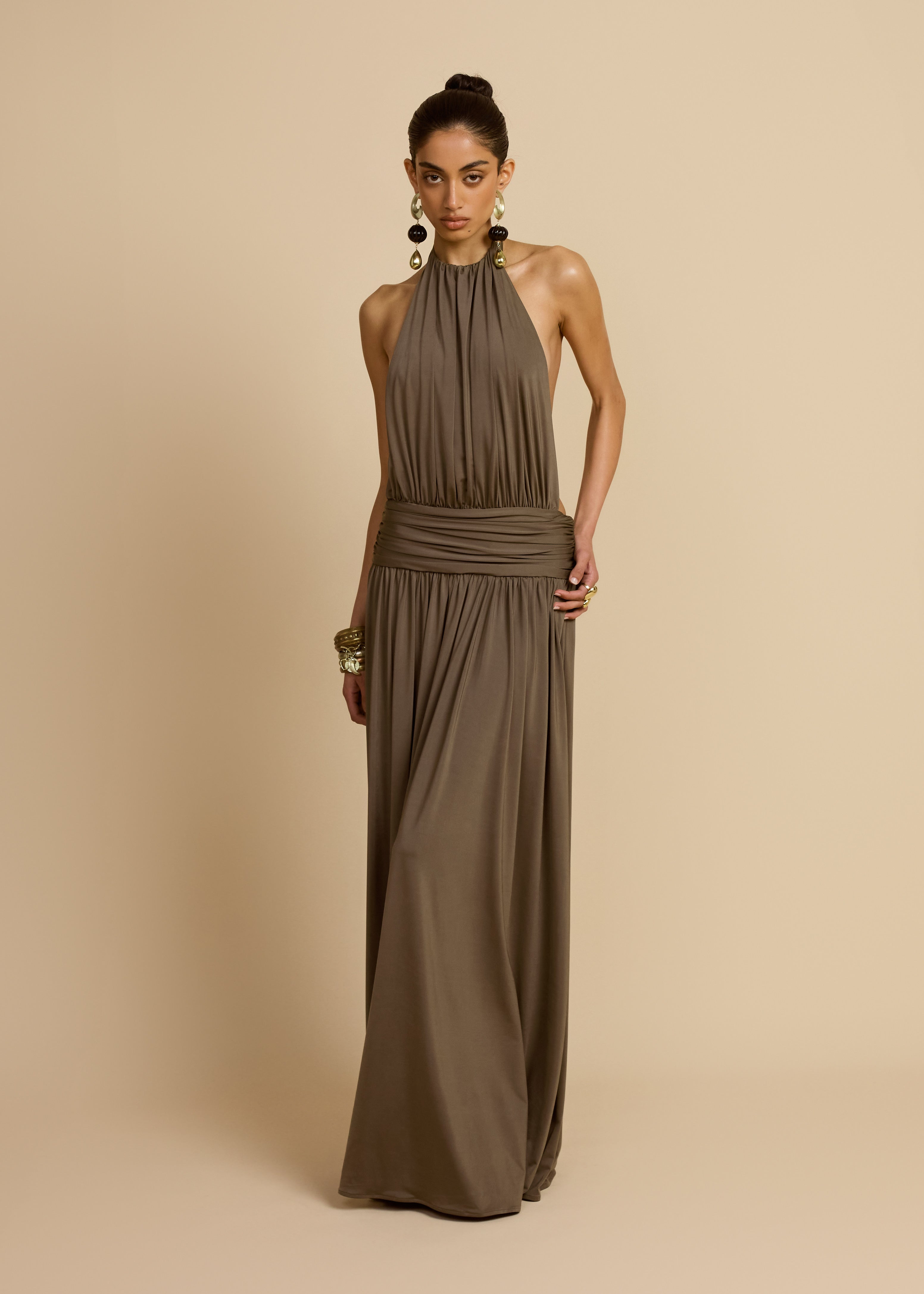 VESTIDO SANTINA CAQUI