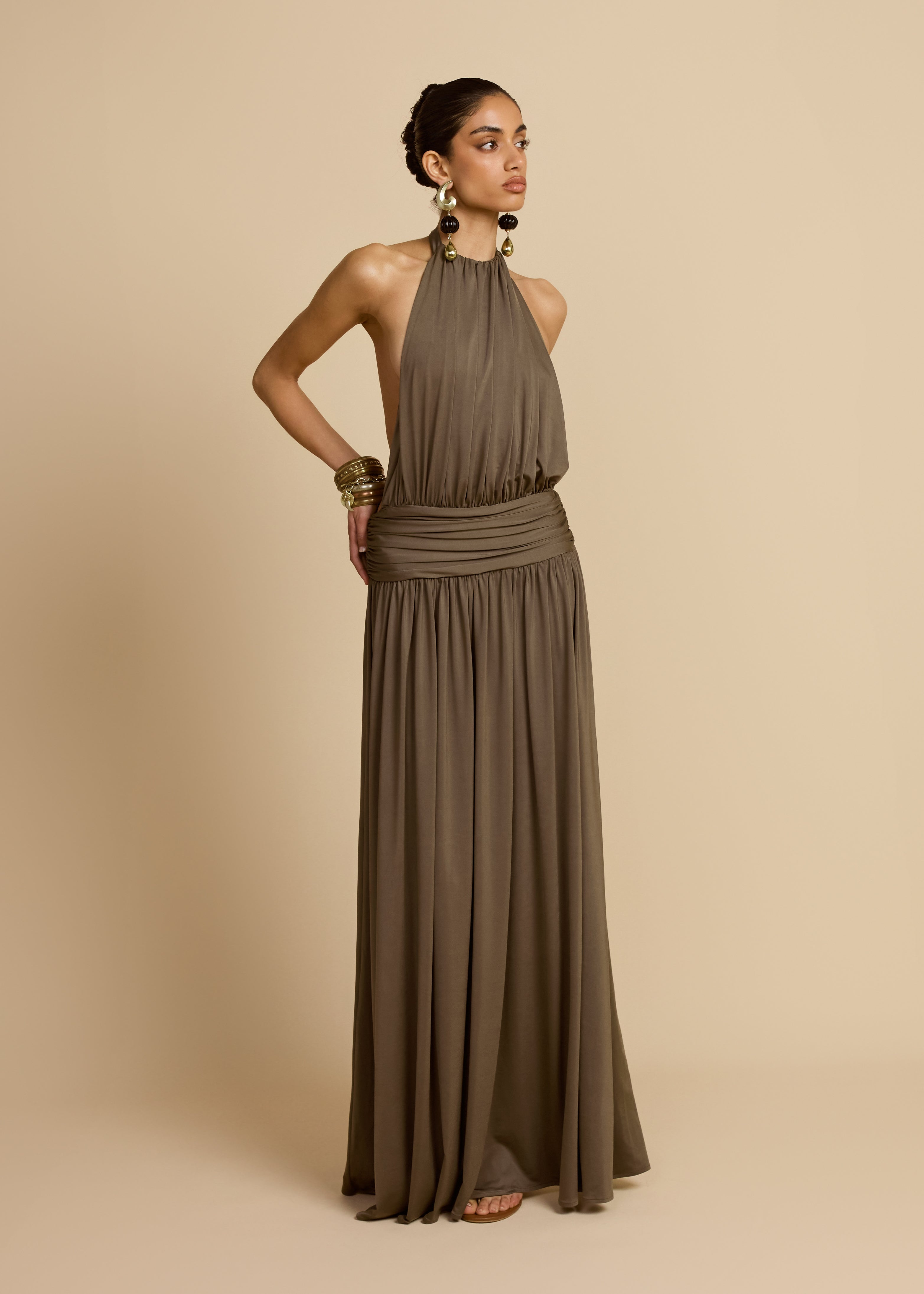VESTIDO SANTINA CAQUI