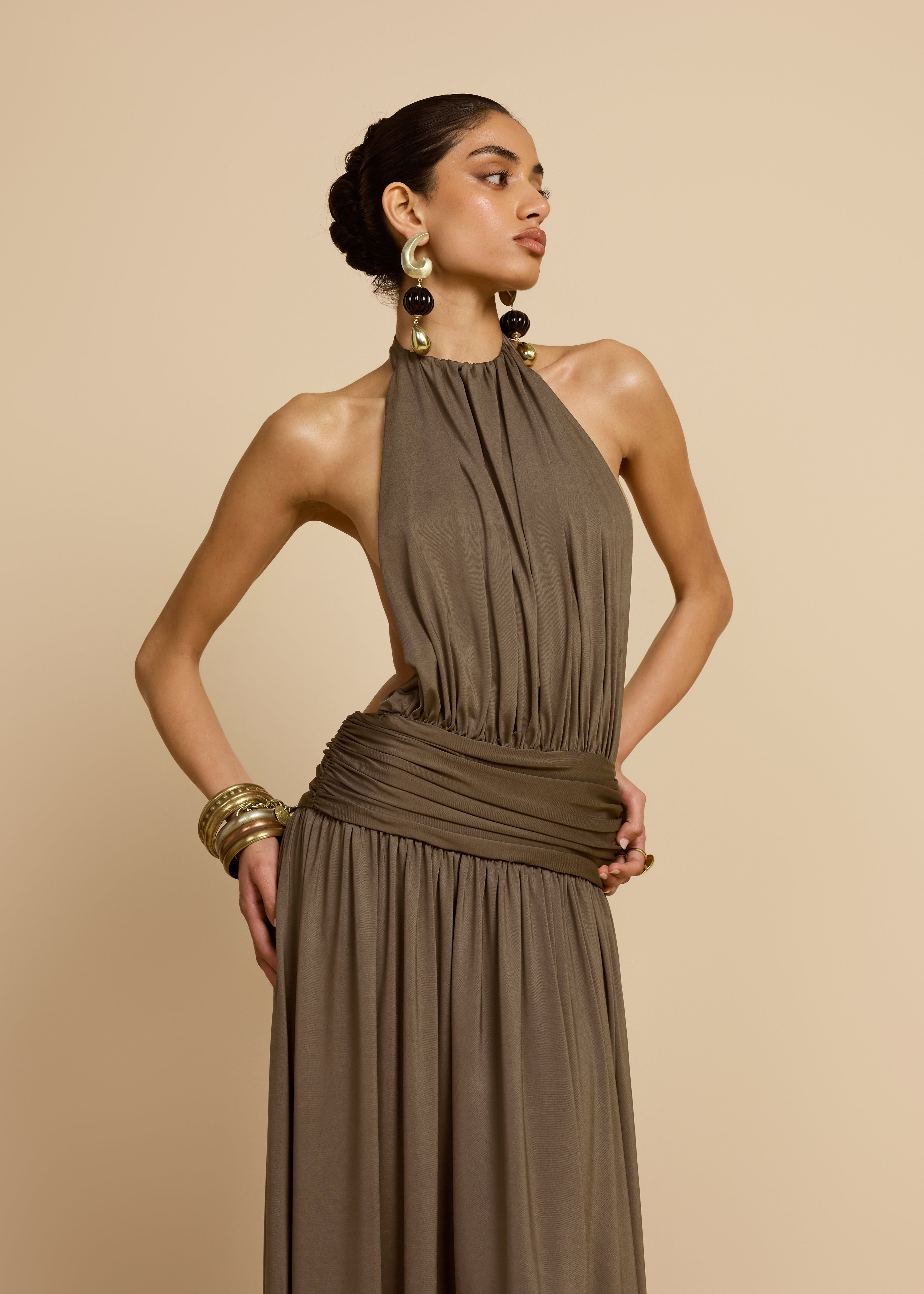 VESTIDO SANTINA CAQUI