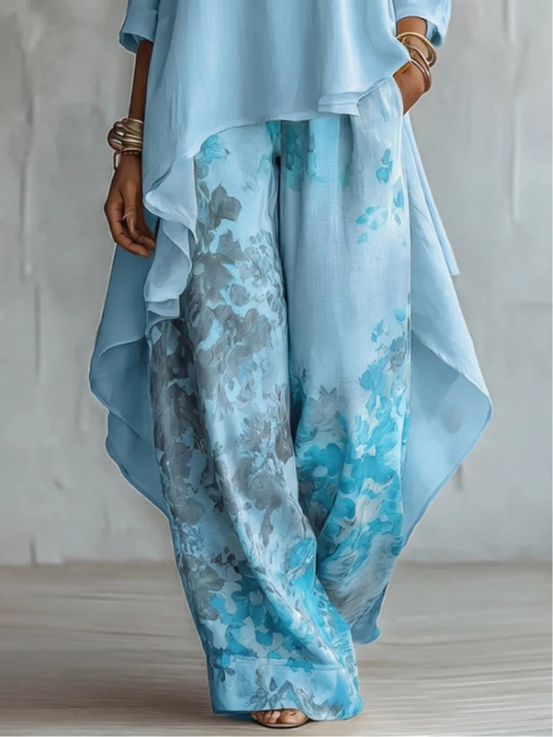 Ginevra | Conjunto Asimétrico Floral Fluido