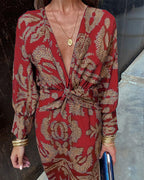 ESTELA - VESTIDO MIDI CRUZADO ELEGANTE