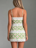 MINIVESTIDO CON RIBETE DE ENCAJE "GARDEN GLOW"