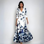 STELLA - VESTIDO LARGO CRUZADO FLORAL