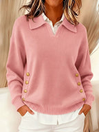 Vynette™ | Jersey de Cuello en V con Solapa