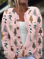 Charlotte™ | Cárdigan acogedor con estampado de gato