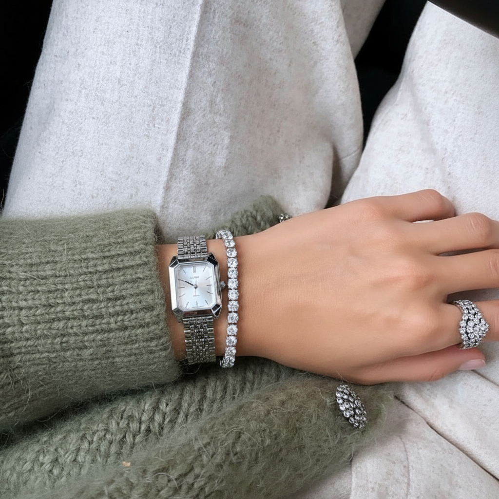 RELOJ DE PULSERA VINTAGE PARA MUJER EN ACERO INOXIDABLE