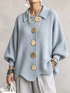 Isadora | Cárdigan Oversize con cuello y botones metálicos