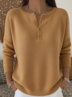 Helena™ | Jersey de Punto Henley con Botones