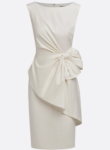 VESTIDO MIDI BLANCO AJUSTADO SIN MANGAS CON LAZO