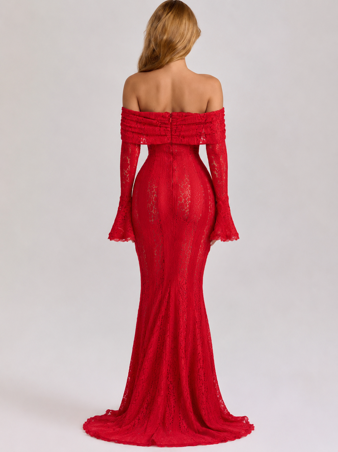 Vestido Largo de Encaje Etéreo