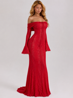 Vestido Largo de Encaje Etéreo