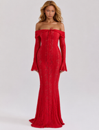 Vestido Largo de Encaje Etéreo