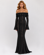 Vestido Largo de Encaje Etéreo