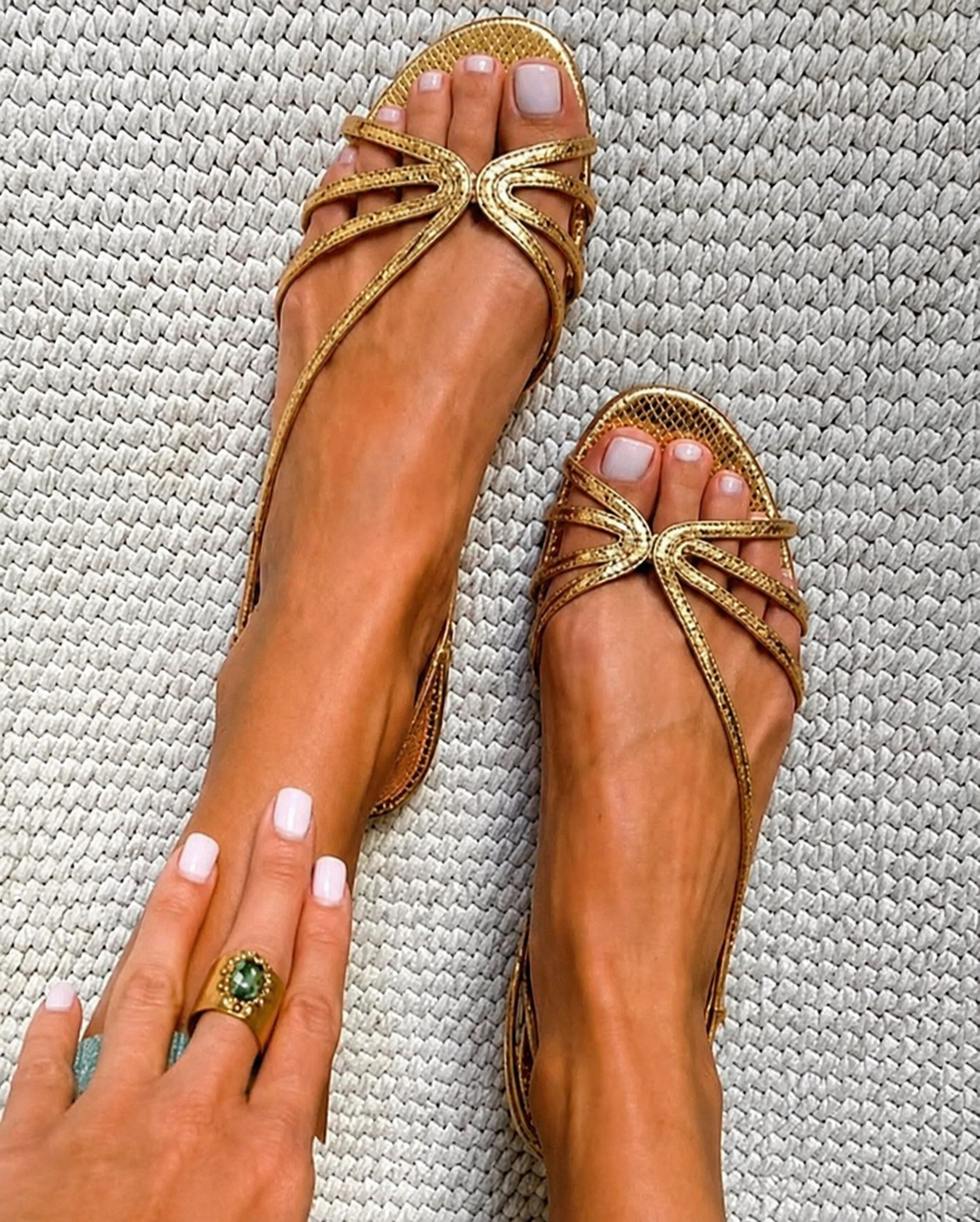 Ginevra | Elegantes Sandalias Doradas