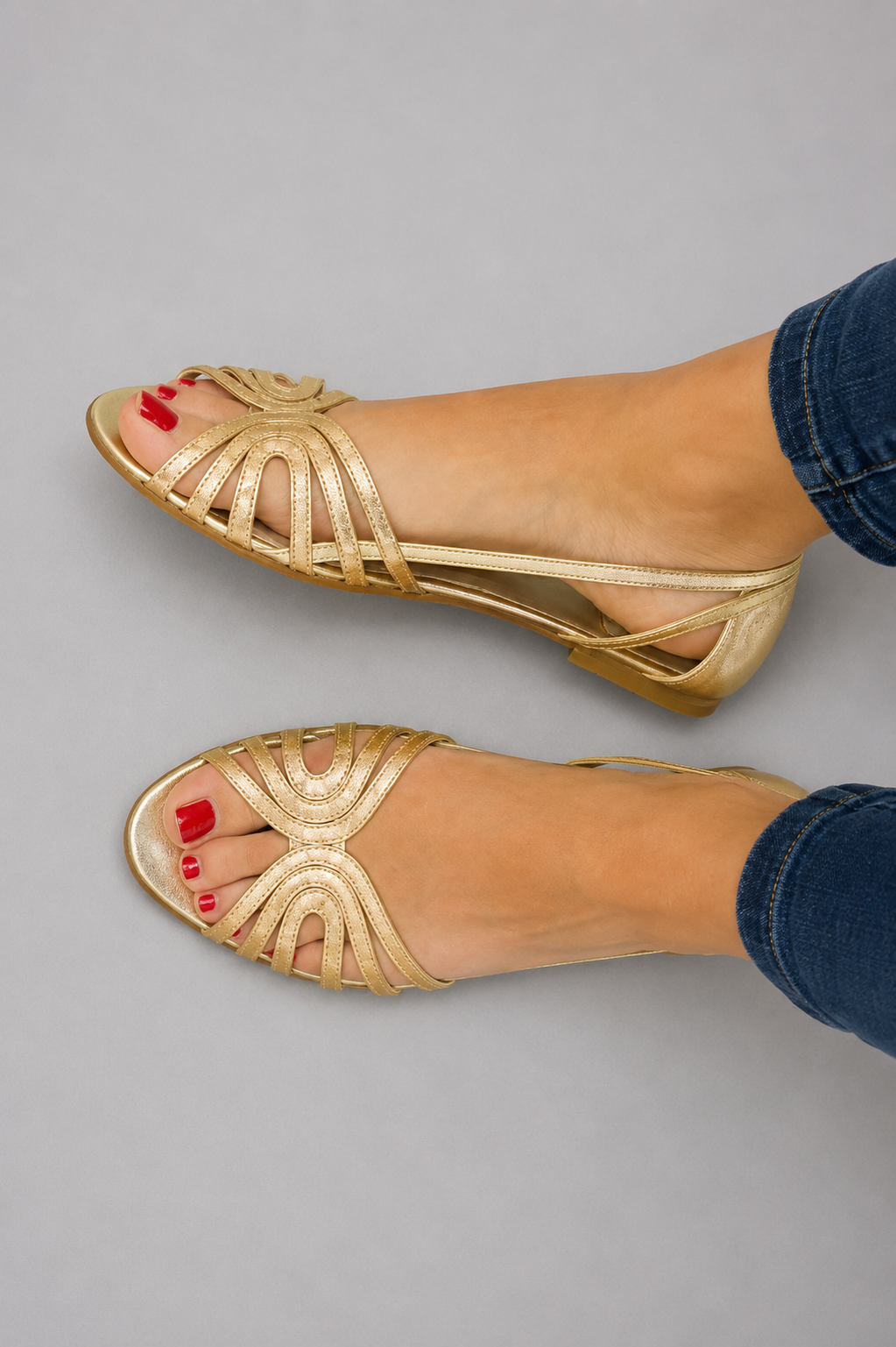 Leonora | Sandalias Doradas Luce