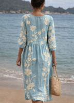 Azul | Vestido vintage bordado