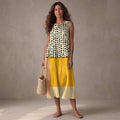 Leah | Vestido Midi Colorblock de Lunares