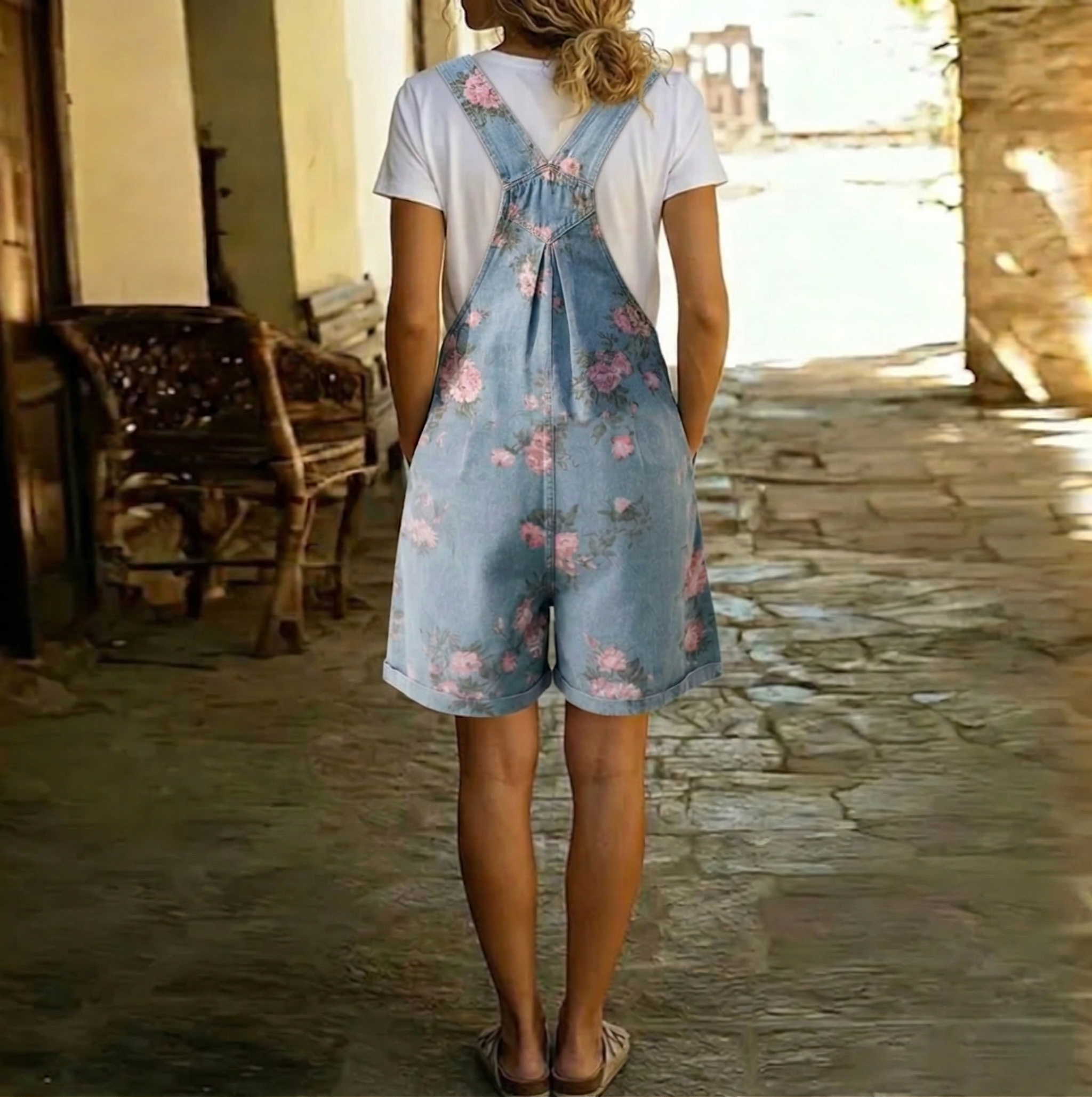 Judy | Mono vaquero vintage con estampado floral