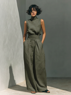 CONJUNTO MINIMALISTA 2 PIEZAS CON TOP Y PANTALÓN ANCHO