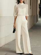 CONJUNTO 3 PIEZAS CON TOP TRANSPARENTE NEGRO, TOP INTERIOR Y PANTALÓN