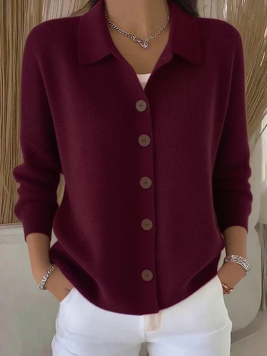 Josephine™ | Cárdigan con Cuello y Botones