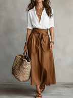 Vera | Conjunto de dos piezas: Top y falda midi
