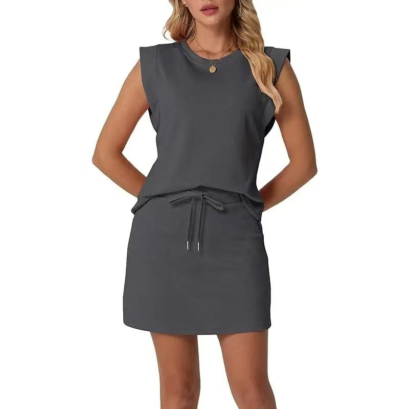 Conjunto de top moderno y falda ajustable