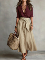 Vera | Conjunto de dos piezas: Top y falda midi