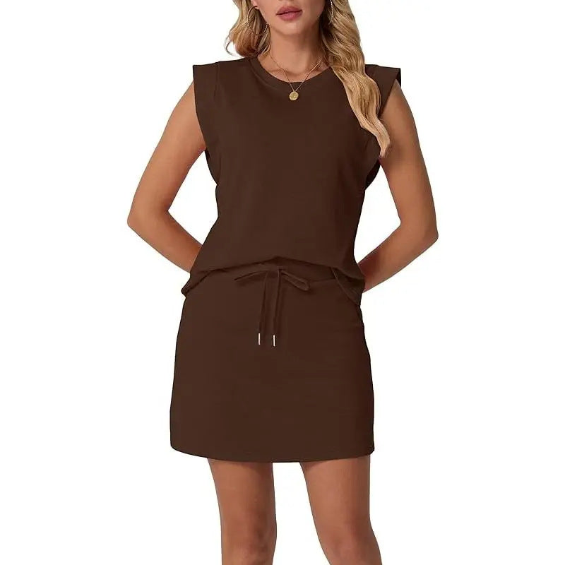 Conjunto de top moderno y falda ajustable