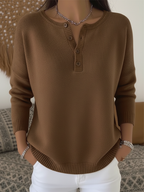 Helena™ | Jersey de Punto Henley con Botones