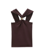 KANDORA | Top Halter Color Moca