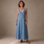 Vera | Vestido largo vaquero abotonado
