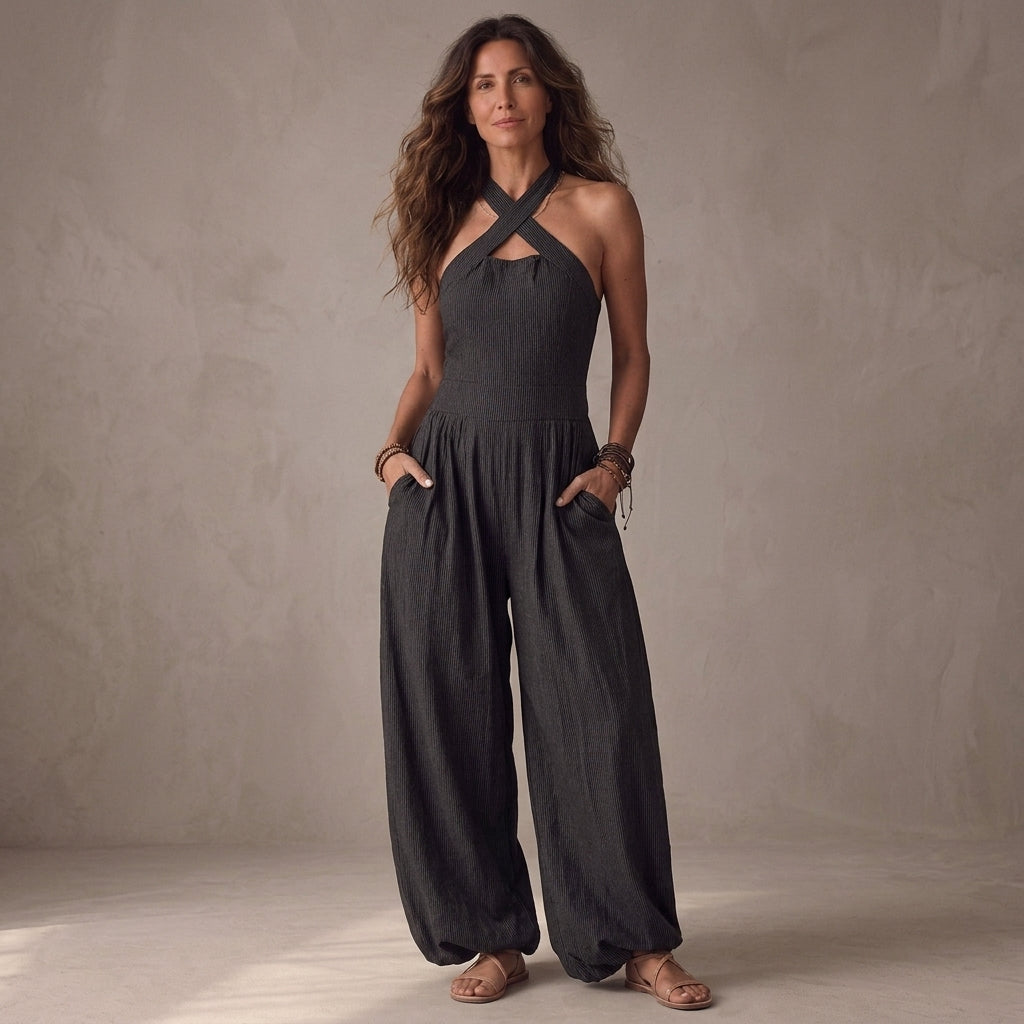Isabella | Mono Fluido con Escote Halter
