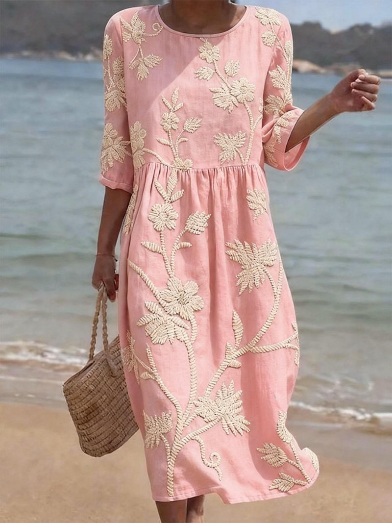 Azul | Vestido vintage bordado